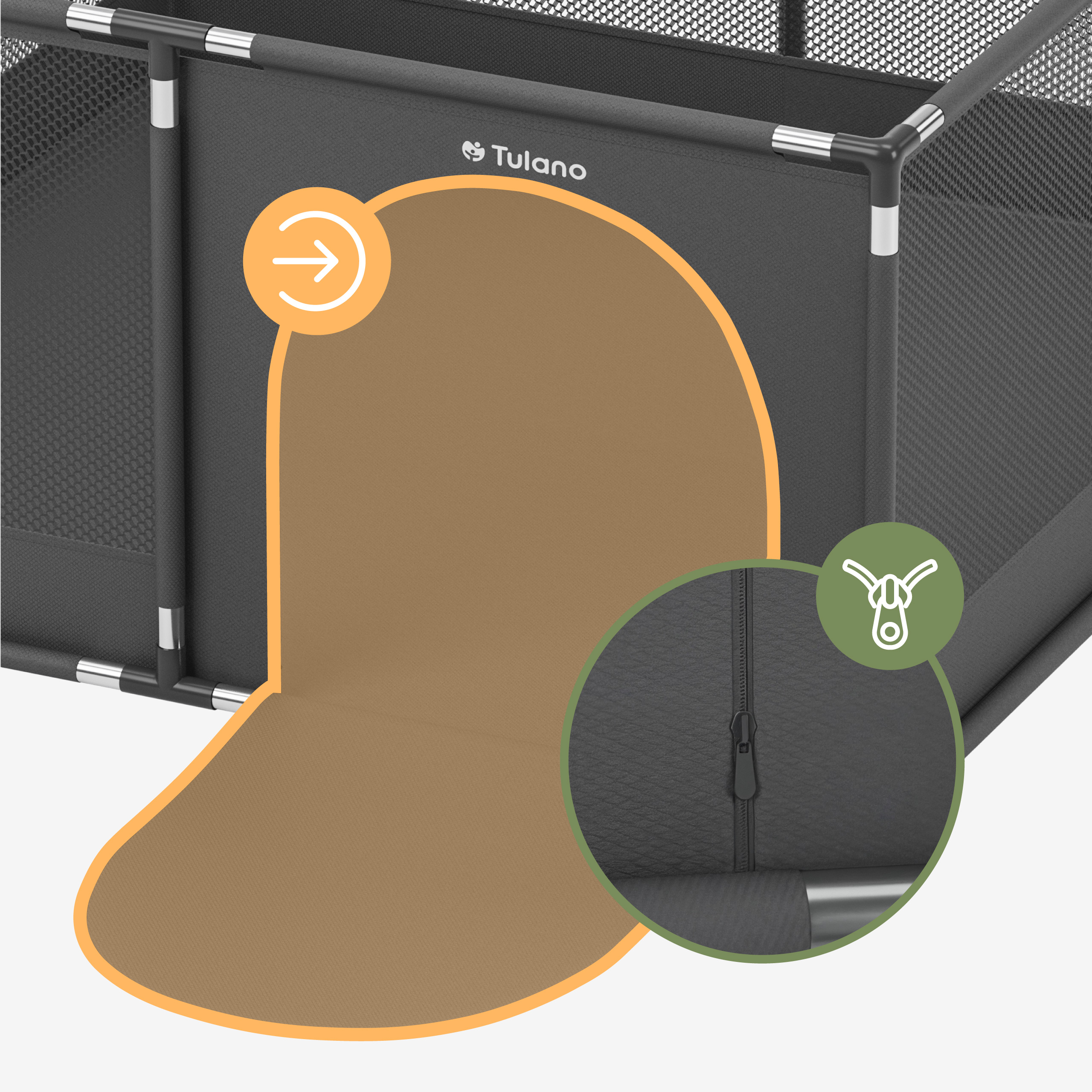 Tulano Cozy 20 wejście na zamek błyskawiczny i przyssawki