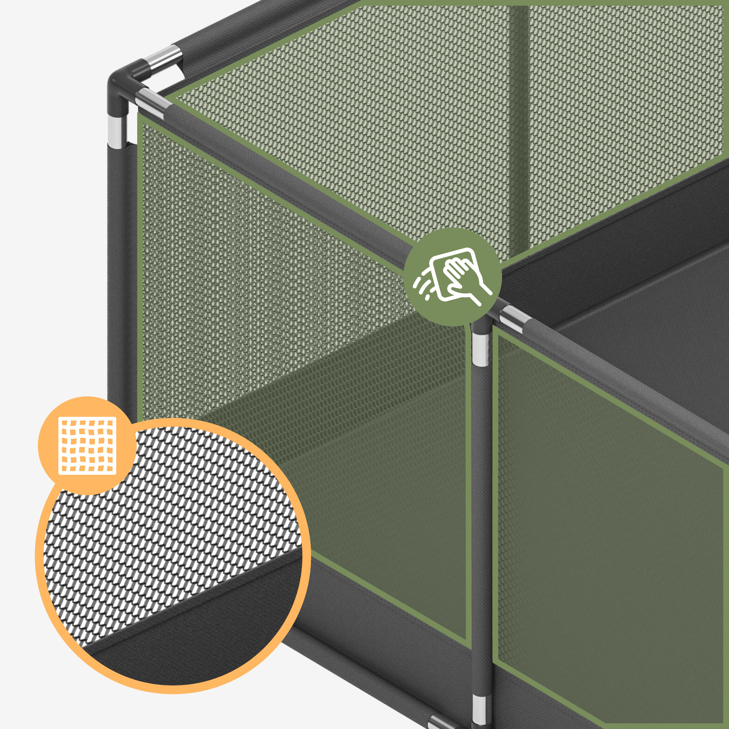 Tulano Cozy 20 kojec ze ściankami z przejrzystej siatki