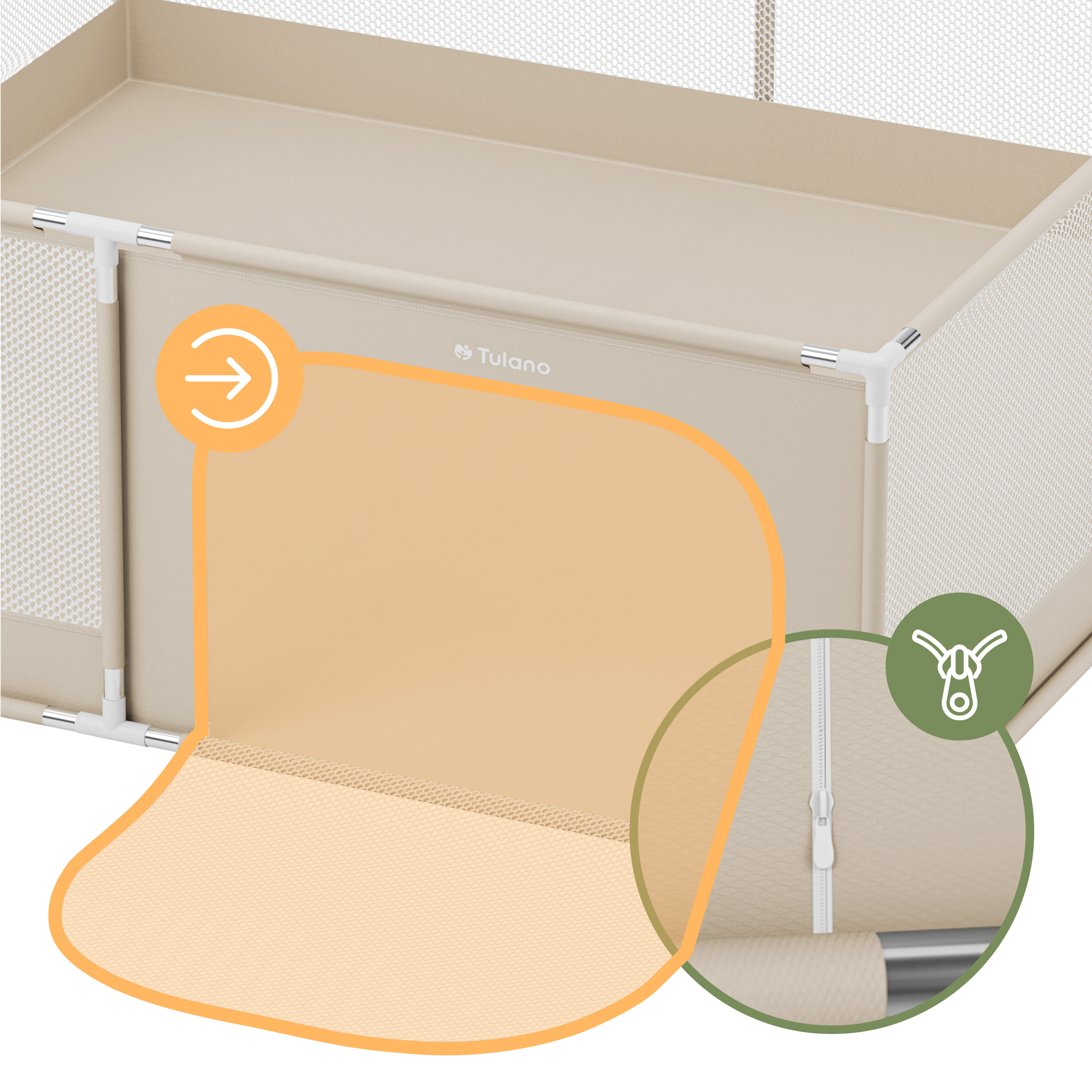 Tulano Cozy 28 wejście na zamek błyskawiczny i przyssawki