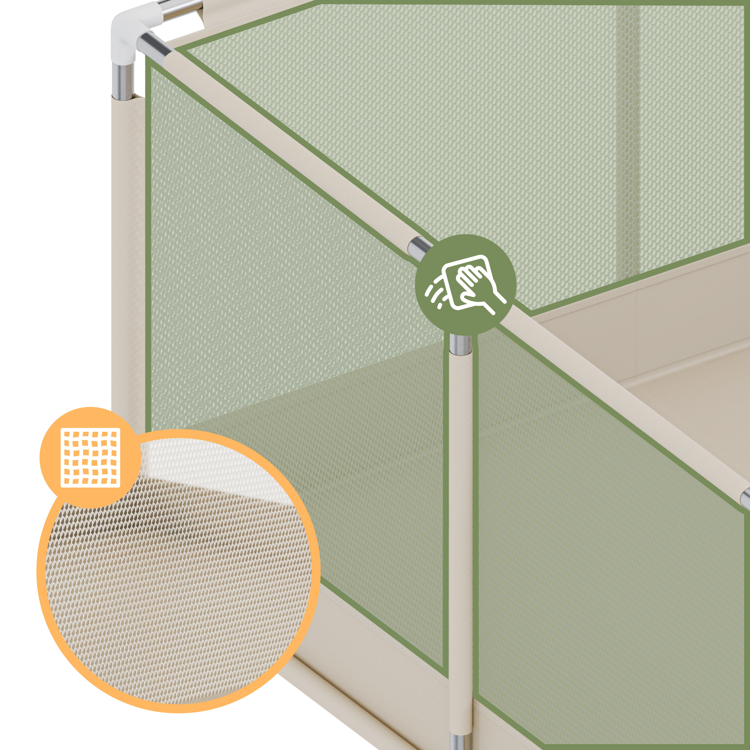 Tulano Cozy 28 kojec ze ściankami z przejrzystej siatki