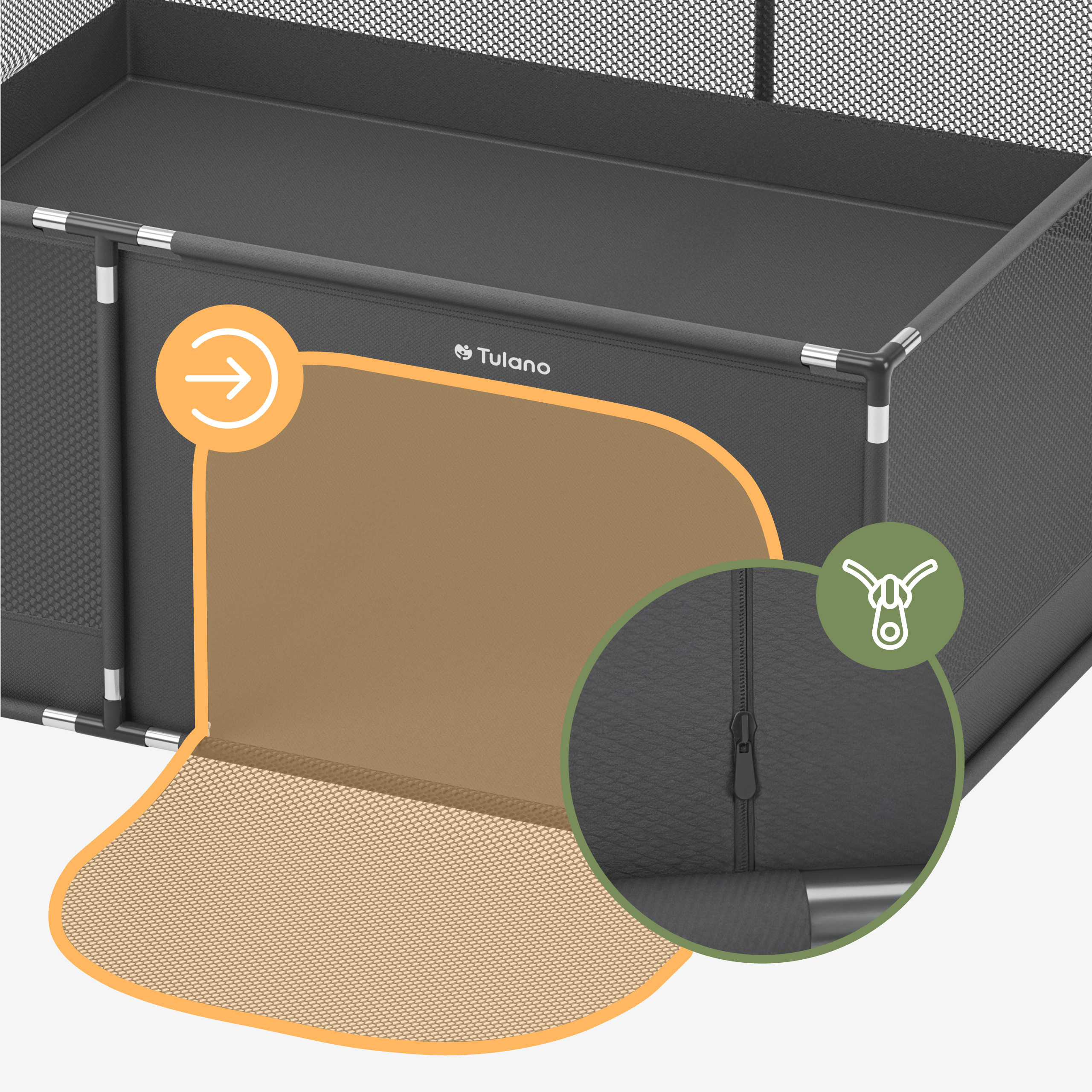 Tulano Cozy 28 wejście na zamek błyskawiczny i przyssawki