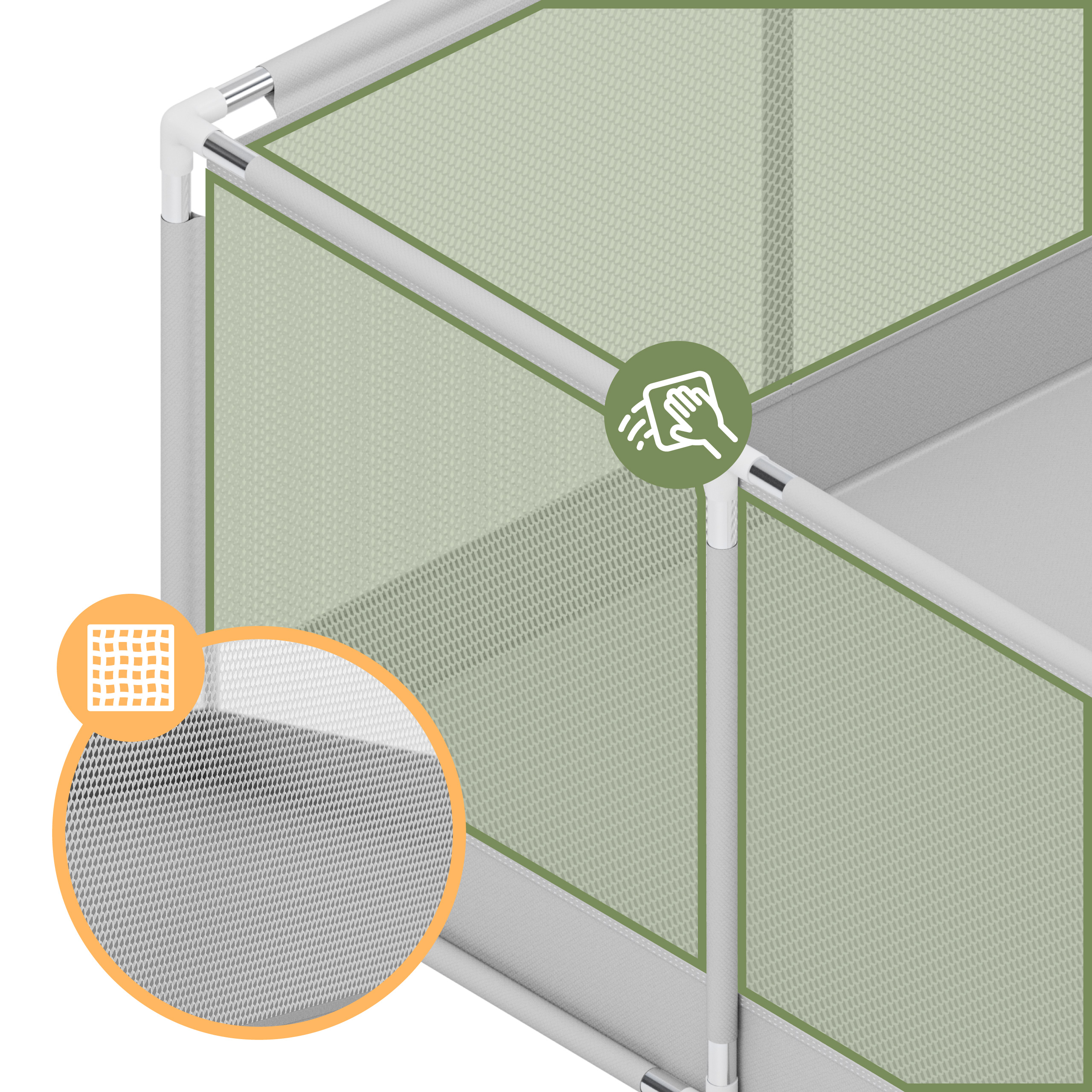 Tulano Cozy 28 kojec ze ściankami z przejrzystej siatki