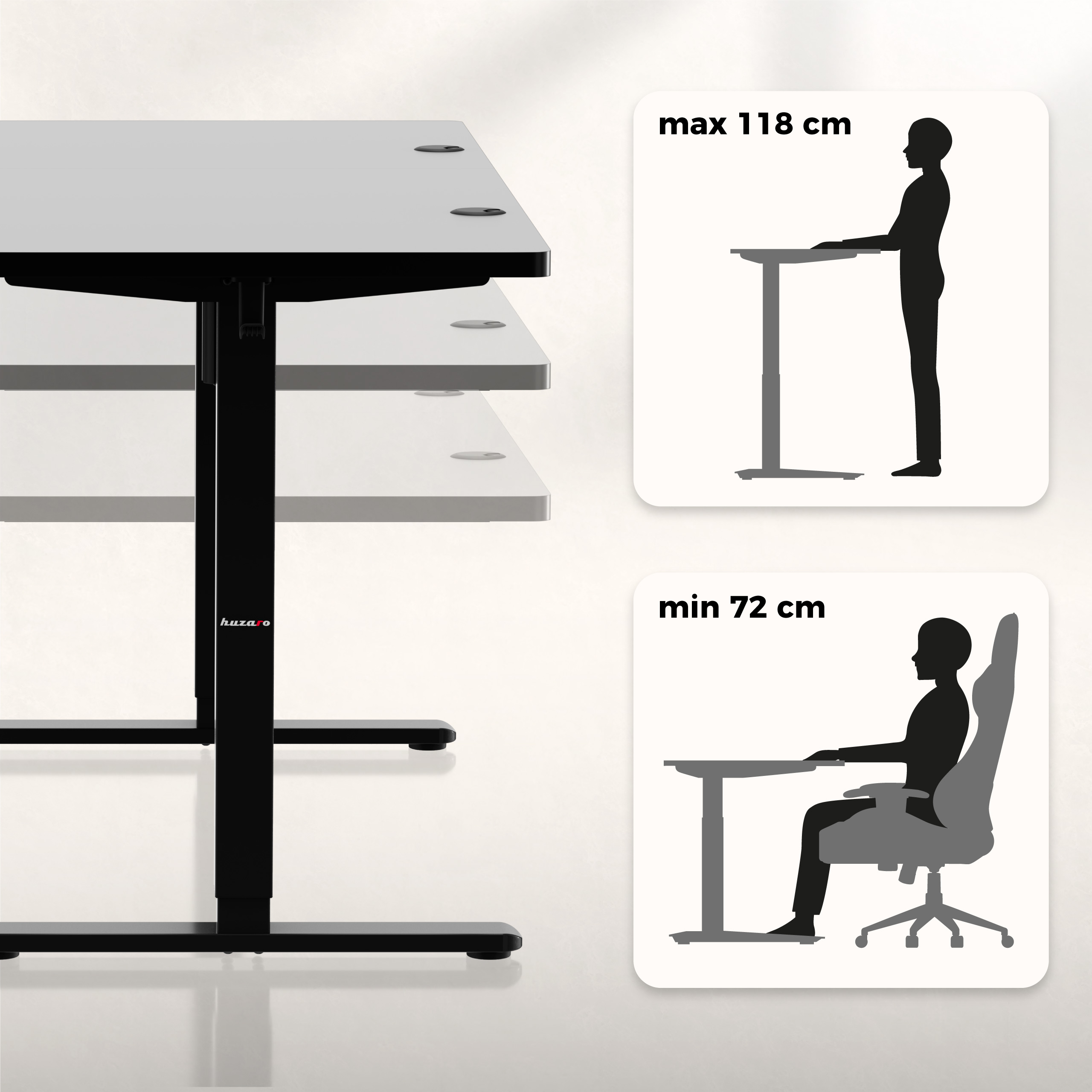Regulacja wysokości biurka w Huzaro Hero 9.1