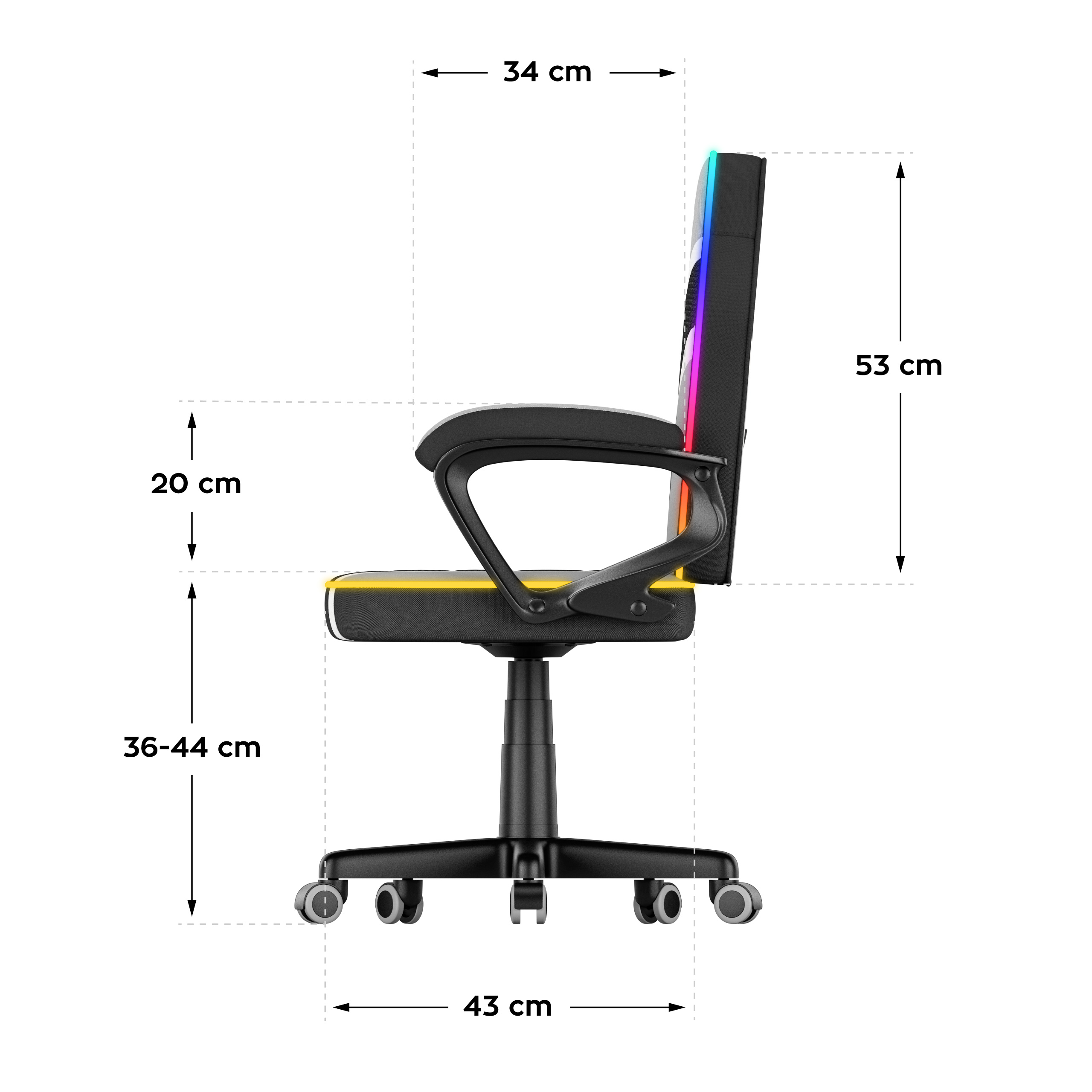 Wymiary fotela Ranger 1.0 Pixel