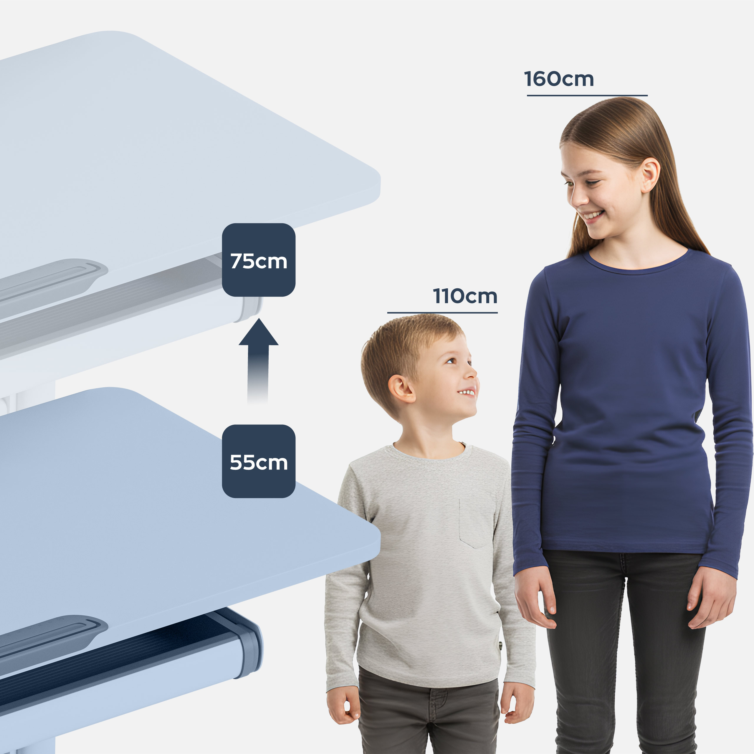 Regulacja wyokości w biurku study