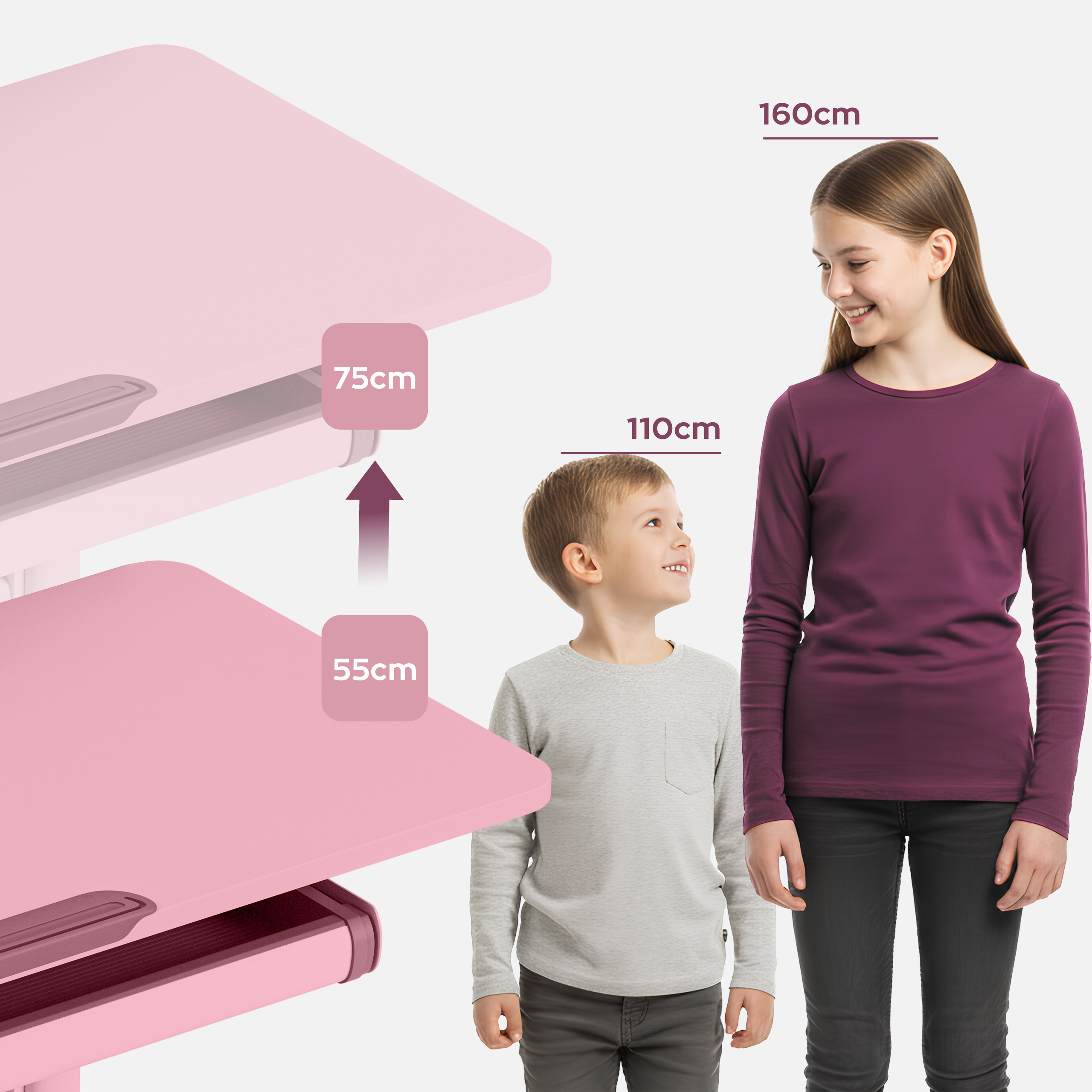 Regulacja wyokości w biurku study