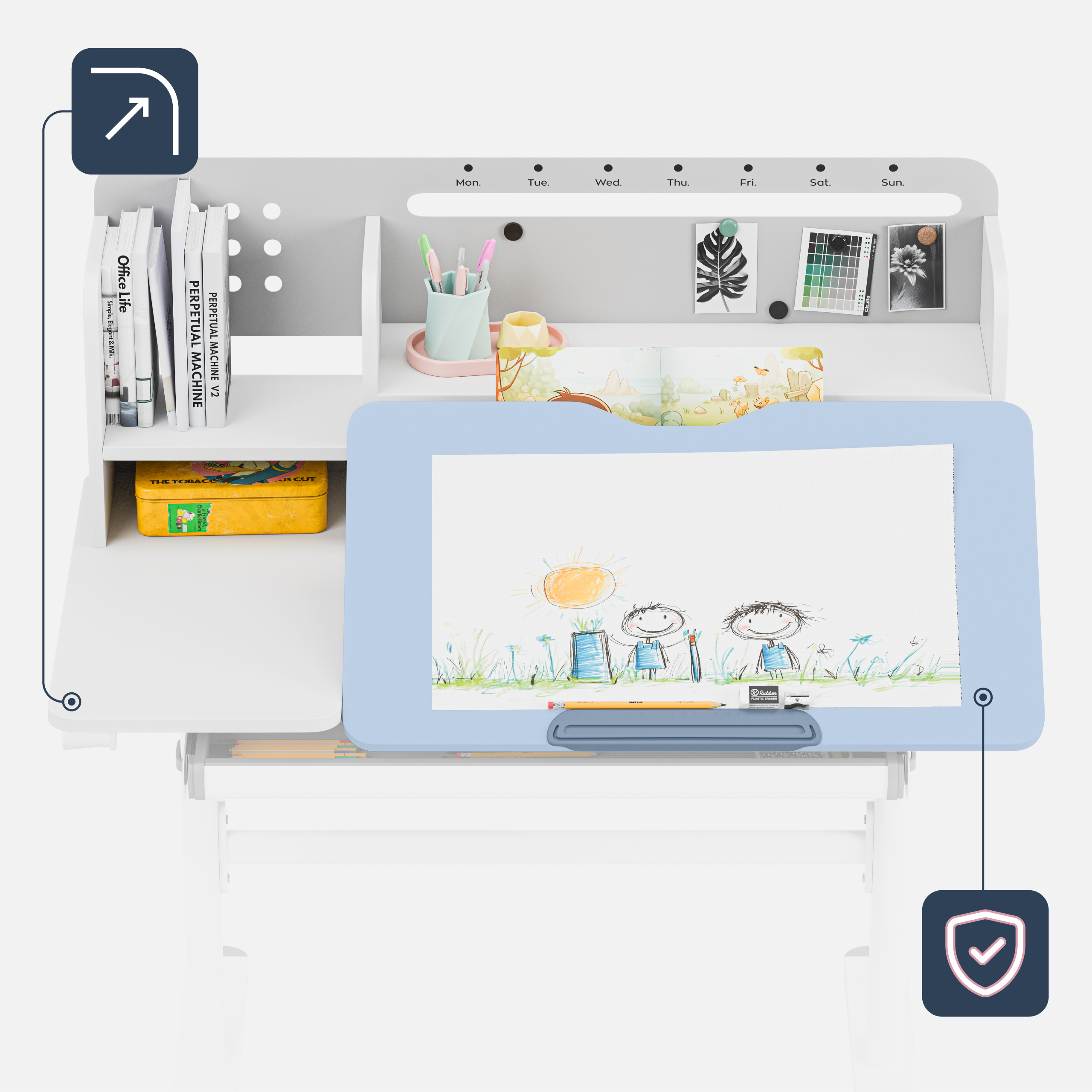 Zaokrąglone rogi i matowy blat Study 5.7