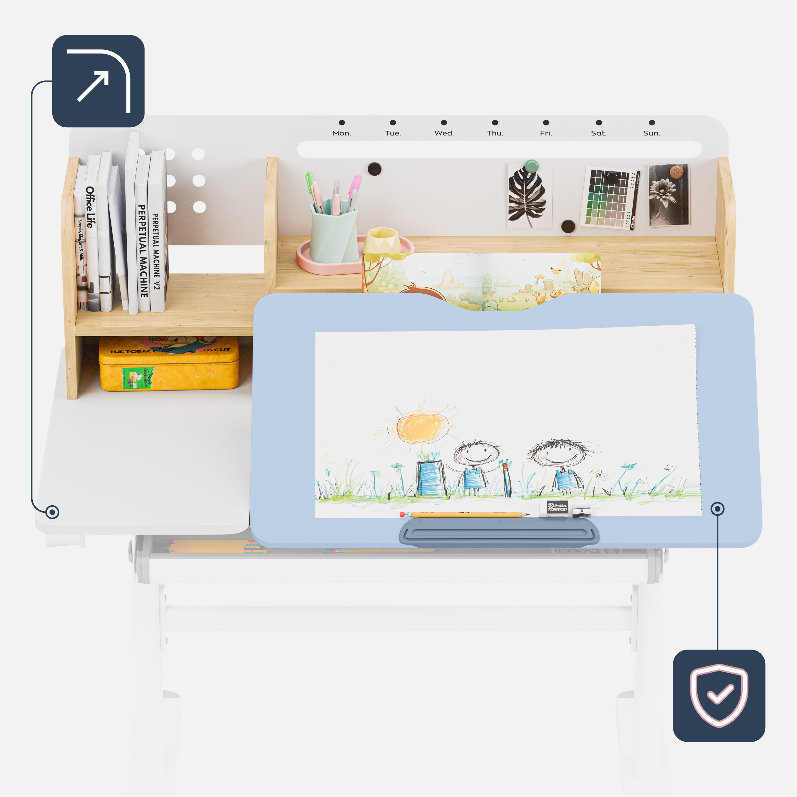 Zaokrąglone rogi i matowy blat Study 5.7